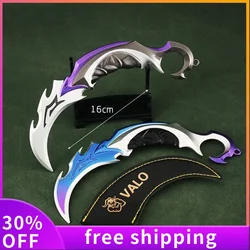 발로란트 애니메이션 피규어 무기 큰 근접 리버 Karambit 칼 합금 금속 소재 모델 사무라이 검, 소년 장난감 게임 선물