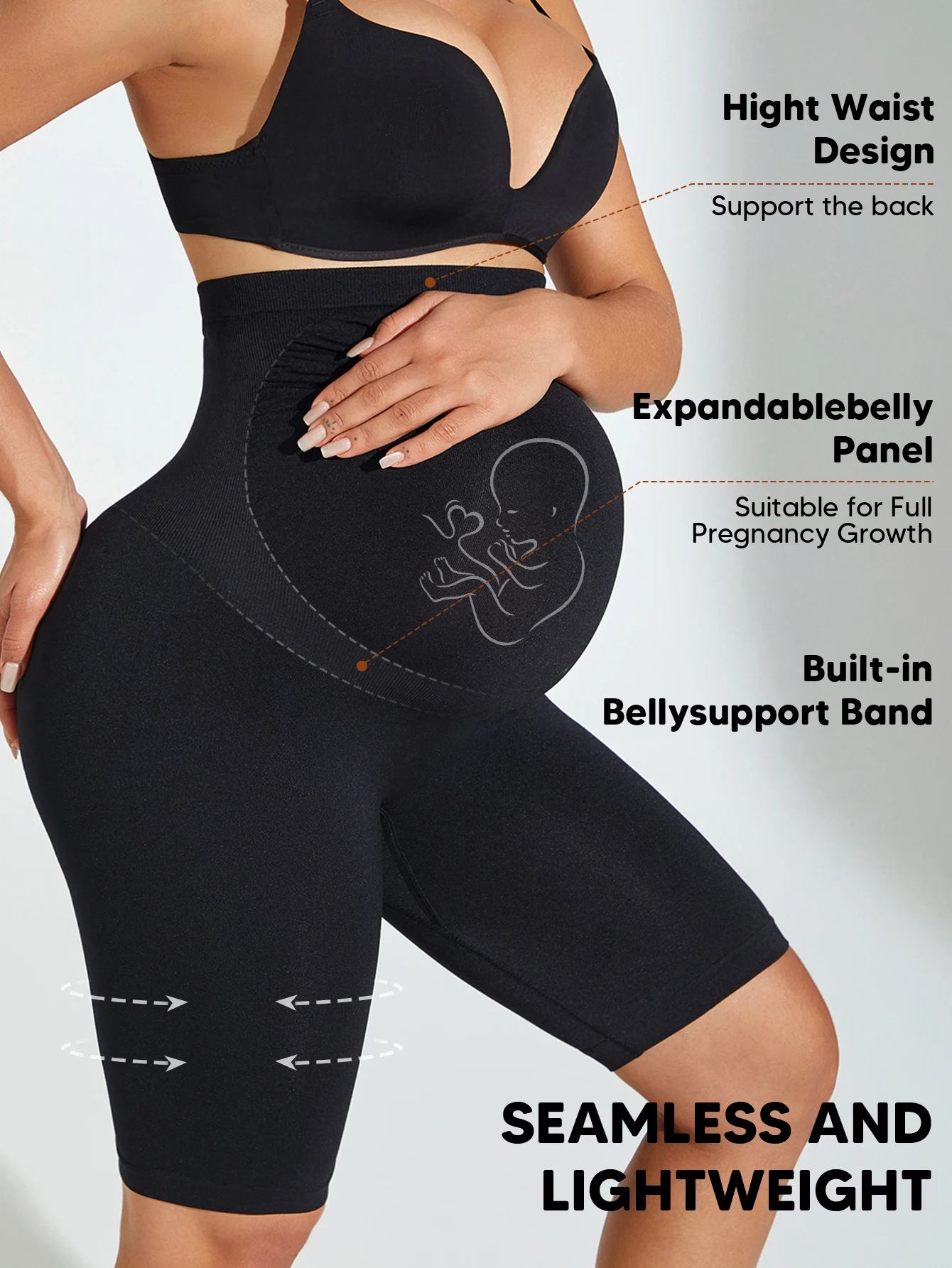 

Женские шорты для беременных больших размеров над животом, байкерские шорты для йоги, беременных, тренировок, бега, активные шорты