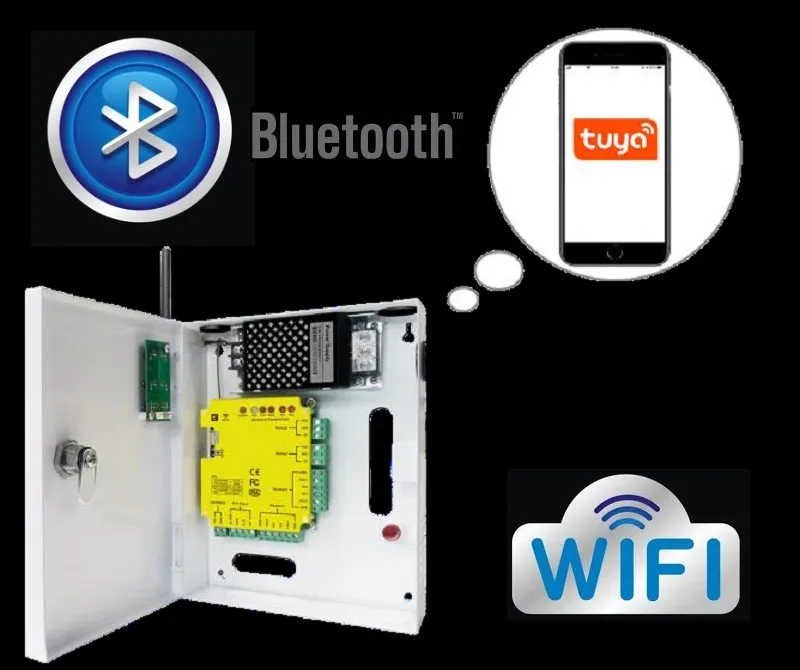 Tuya Wifi Toegangscontrole Panel Mobiele App Bluetooth Lange Afstand Controle 2 Lezers Thuis Deurslot Beveiliging