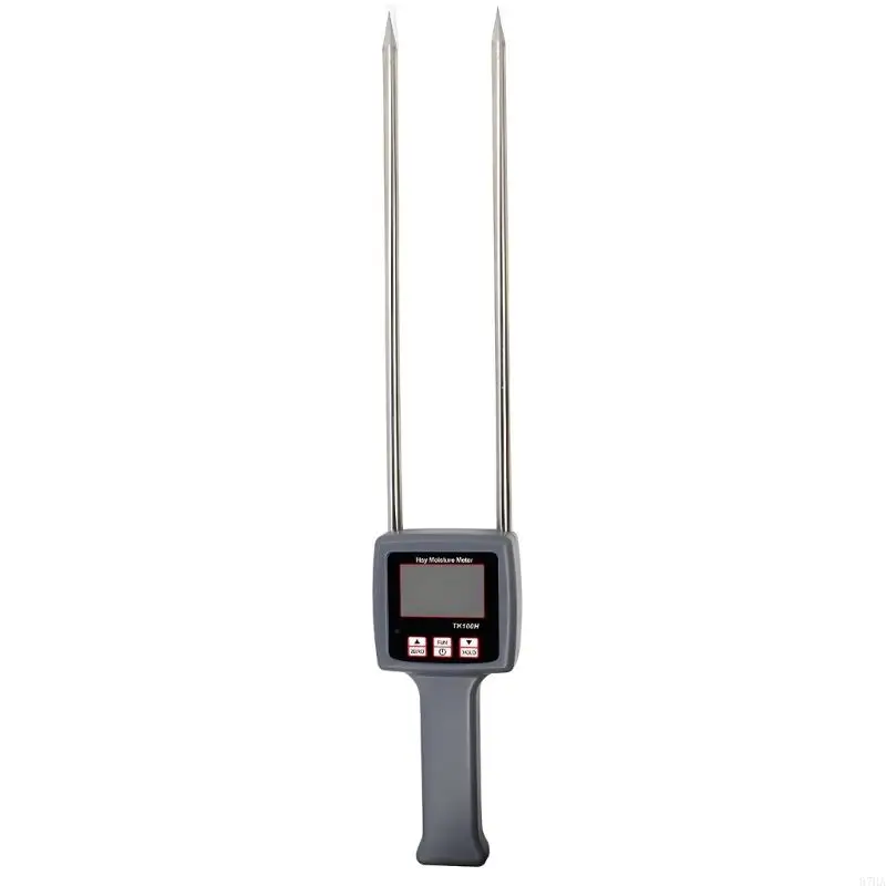 Farm Moisture Meter with Screen Readout and Twin Prongs for Stored Feed Review, Barn Rounds, Receiving Work, and Mobile Use 87HA