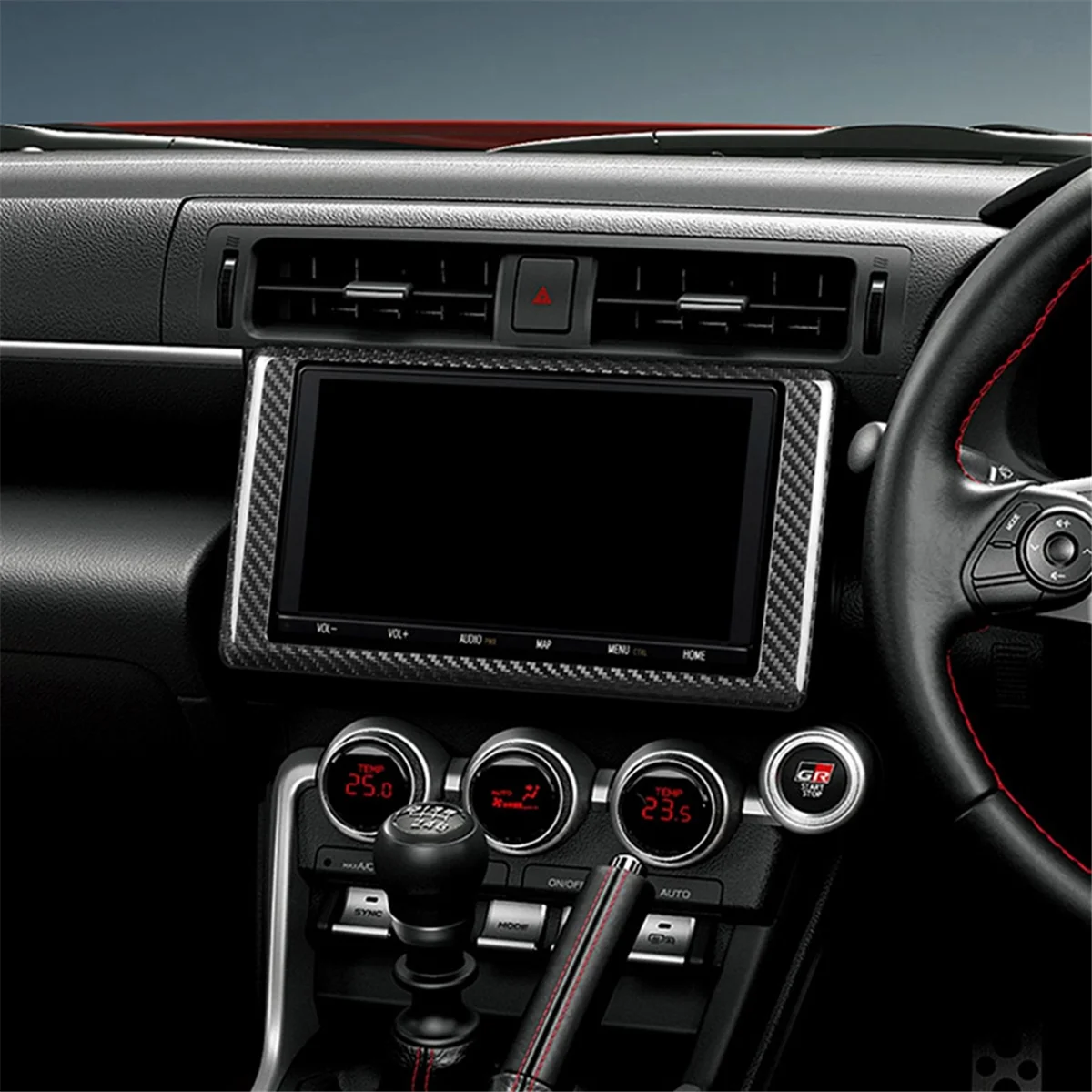 

Real Hard Carbon Fiber Sticker for Subaru BRZ Toyota GR86 2022 RHD Car Navigation Panel Interior Accessories