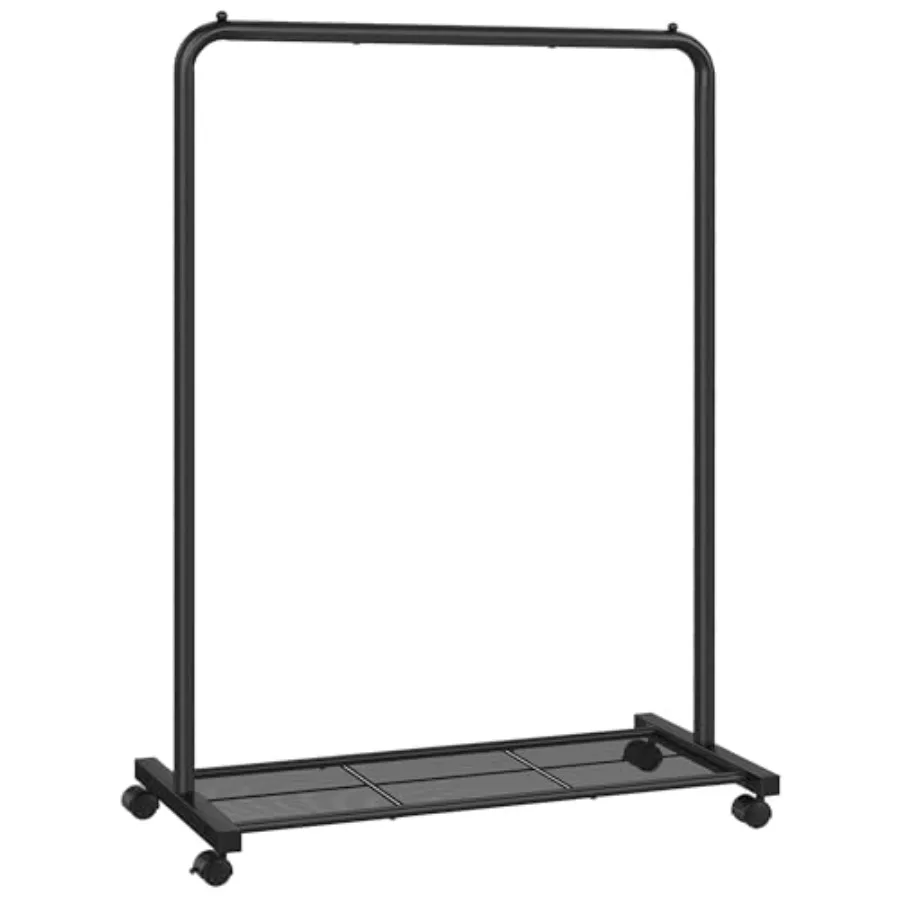 

Clothes Rack with Wheels, Clothing Rack for Hanging Clothes, 25.4 mm Metal Garment Rack with Dense Mesh Storage Shelf, 110 lb L