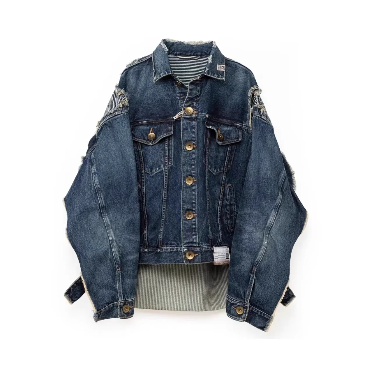 

22AW denim tailoring and splicing distressed casual jacket