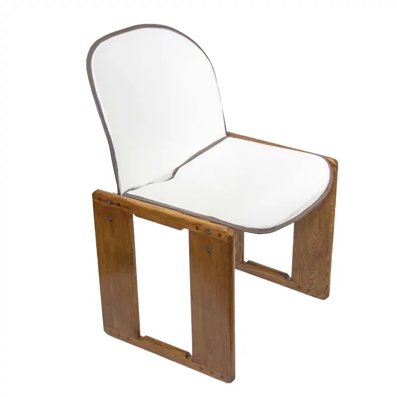 

Retro solid wood back chair, French simple leisure chair, Nordic light luxury