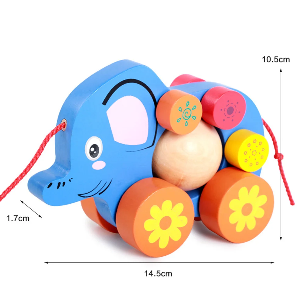 1 Stuks Olifant Trekt Karretje Auto Leuk Baby Jongen Kinderen Cartoon Creatief Vermaak Cadeau Ontwikkeling Praktische Vaardigheden
