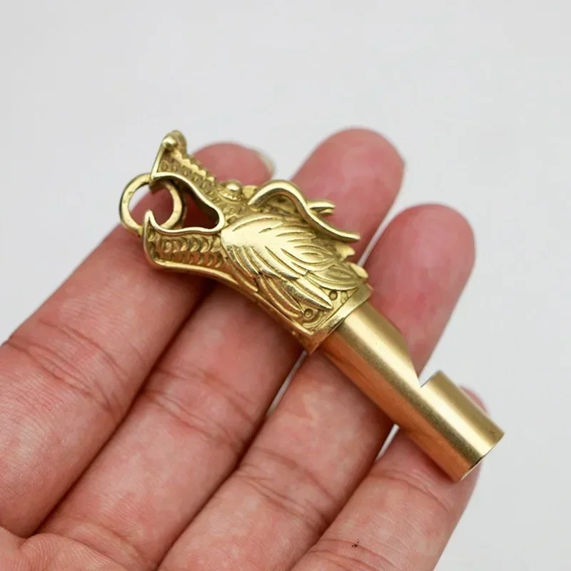 

2024 New Brass Monkey /DragonHead Whistle Car Keychain Pendant Umbrella Rope Outdoor Survival Whistle DIY Tool