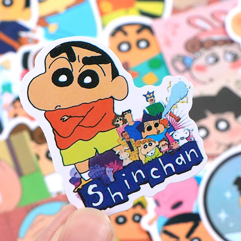 100Pcs/set New Cartoon Anime Crayon Shin-chan Kawaii Figure Waterproof Graffiti trunk laptop cup Skateboard DIY Sticker Gifts