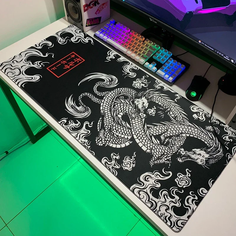 Dragon Mousepad Gamer duża podkładka pod mysz Deskmat Anime Desktop akcesoria maty do zabawy Xxl komputer do gier Mat komputer biurkowy Mause Pads