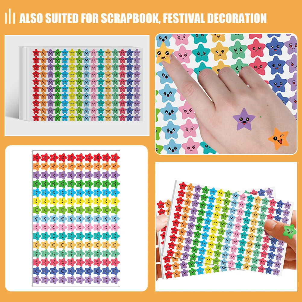 

Reward Five- Shaped Adhesive Decals For Classroom Incentive Stickers Motivation Labels Stationery Supplies