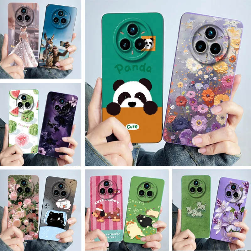 Case For Realme 14 Pro Plus Pro+ 5G 2025 Cute Panda Sweet Girls Silicone Soft Back Cover Ultrathin Scratch Protective Casing
