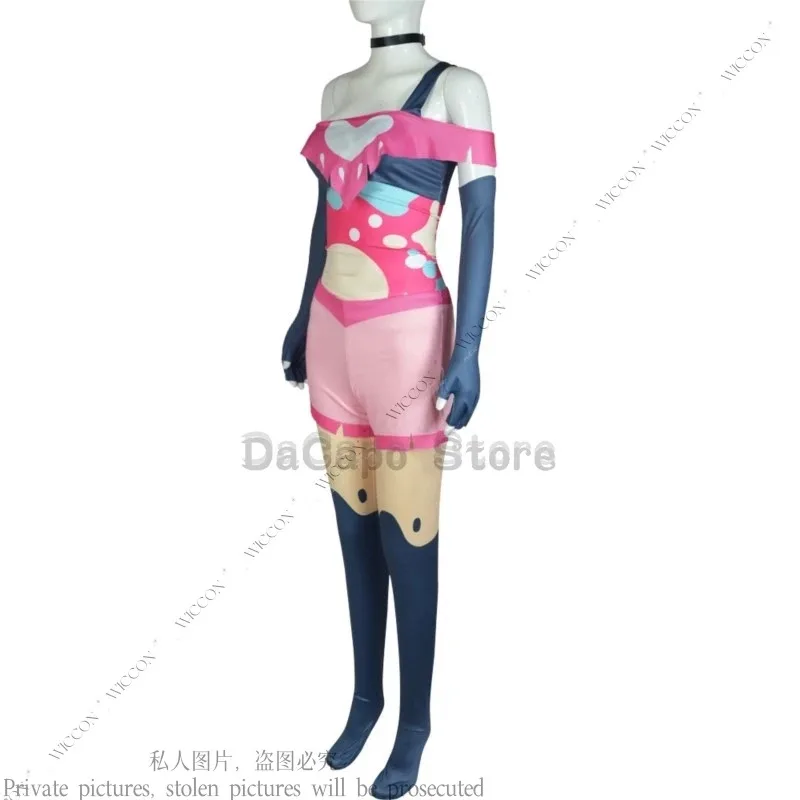 ليلي 123Beelzebub Helluva أنيمي تأثيري حلي البدلة للمرأة بوس دور اللعب هالوين حفلة كرنفال قفازات الجوارب جديد الملكة Be