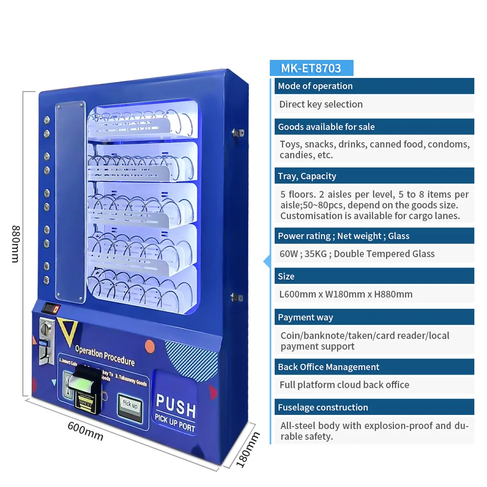 New Automatic Vending Machine Various Products Books Toys Snacks Drinks Cosmetics Condoms Steel