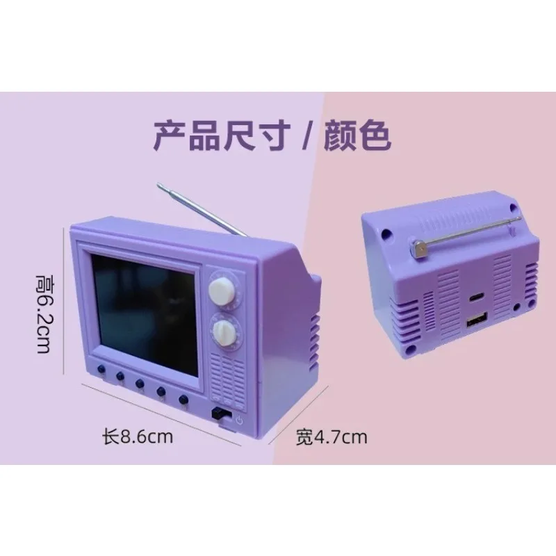 Mini TV Dollhouse Furniture Micro Scene Decor Prop for 12cm Ob11 Room