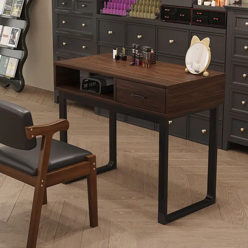 

Vanity Makeup Desk Cheap Manicurist Table Salon Office Nail Table Chairs Mesa De Manicure Station Nails Nail Designer Chair Pink