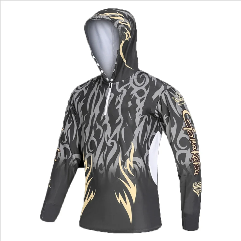 

Fishing Hooded Quick Drying Sun Protection Fishing Shirts Clothing Anti-UV Lightweight Fishing Jerseys Hoodies For Men