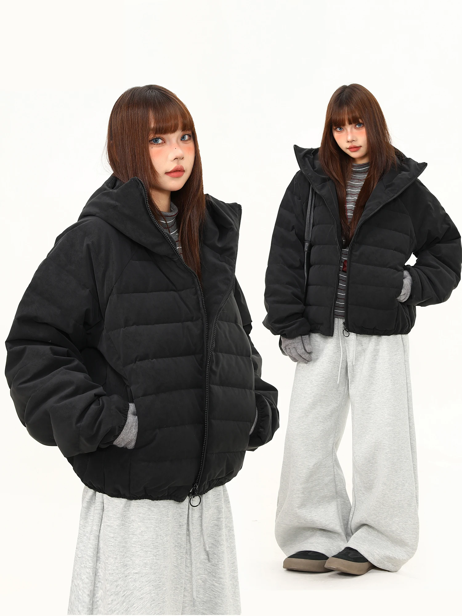 

Lightweight 90 down Puffer Jaet Hooded ex Street Sle Warmth ort Coat White Du Feather Women's Men's Casual Wear