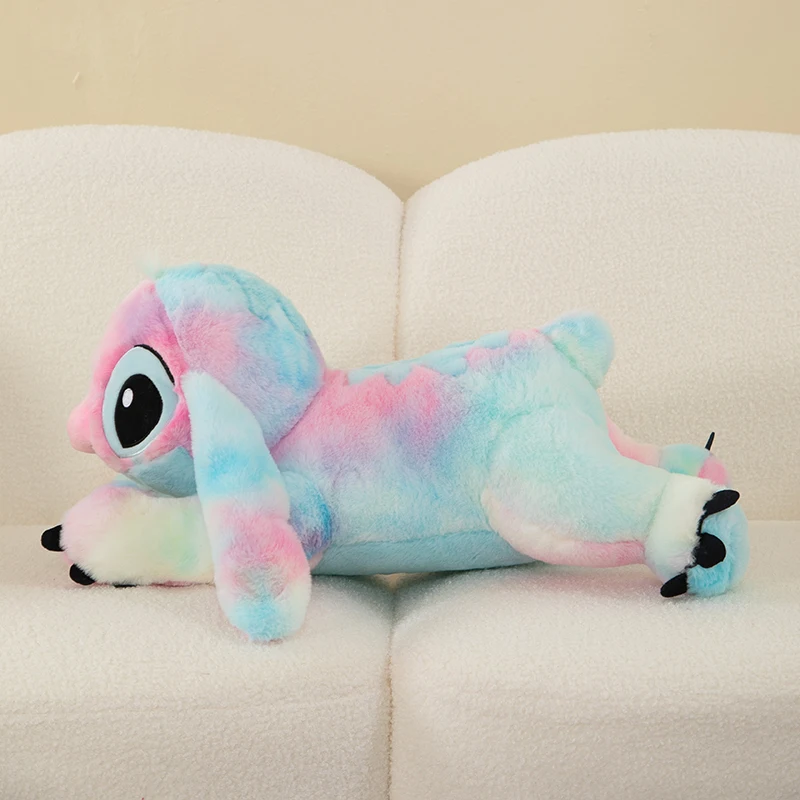 Disney Stitch 2024 Kolorowa pluszowa lalka królik Tie-Dye 60 cm Miękka pluszowa zabawka Kreskówkowa poduszka tematyczna Wystrój pokoju dziecięcego Perfec