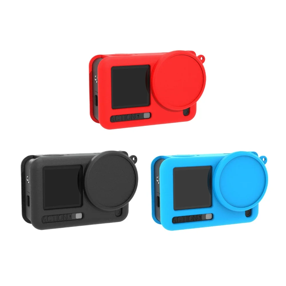 

For DJI Osmo Action 6 Camera Silicone Cover Case Skin Shockproof Scratch-Resistant With Lens Protective Cap Accessory