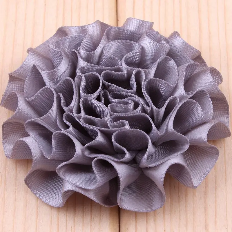 10PCS 5.5CM  Satin Artificial Lace Fabric Wedding Dress  Chiffon Flowers Bride Clothes Headwear Decoration