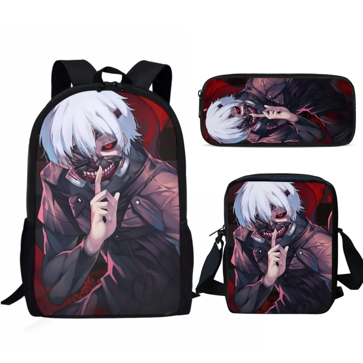 Tokyo Ghoul Design Boys Girls Children School Bags Horror Zipper Large Capacity Travel Backpack Bookbag Tablet Bag Learning Tool