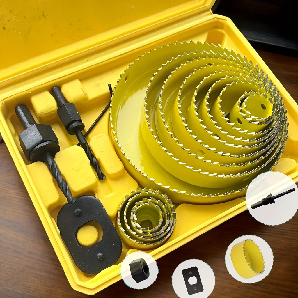 Jeu de 13 scies cloches 19-127 mm, forets couronne pour bois, PVC et plastique, outils de travail du bois