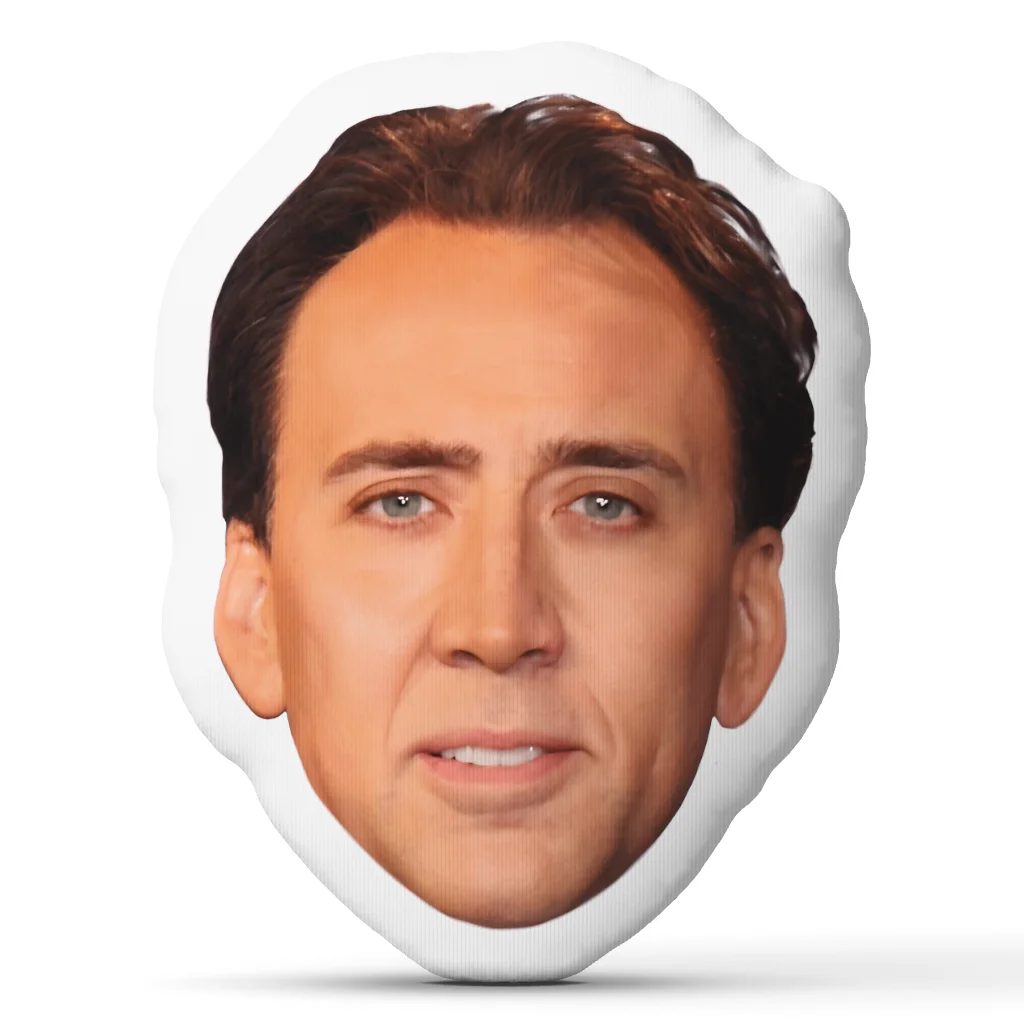 Nicolas Cage Actor Face Shaped Pillow Celebrity Head Cushion Stuffed Throw Pillow Fan Gift for Sofa Home Decor Living Room