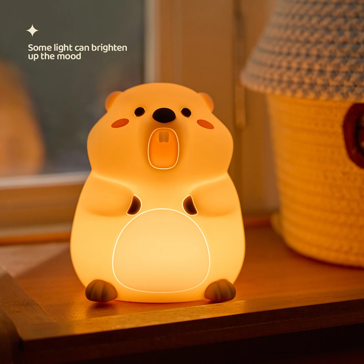 

Милый ночник-сурок с сенсорным управлением, USB-зарядка, креативная настольная декоративная лампа, забавный светильник для сна в подарок детям
