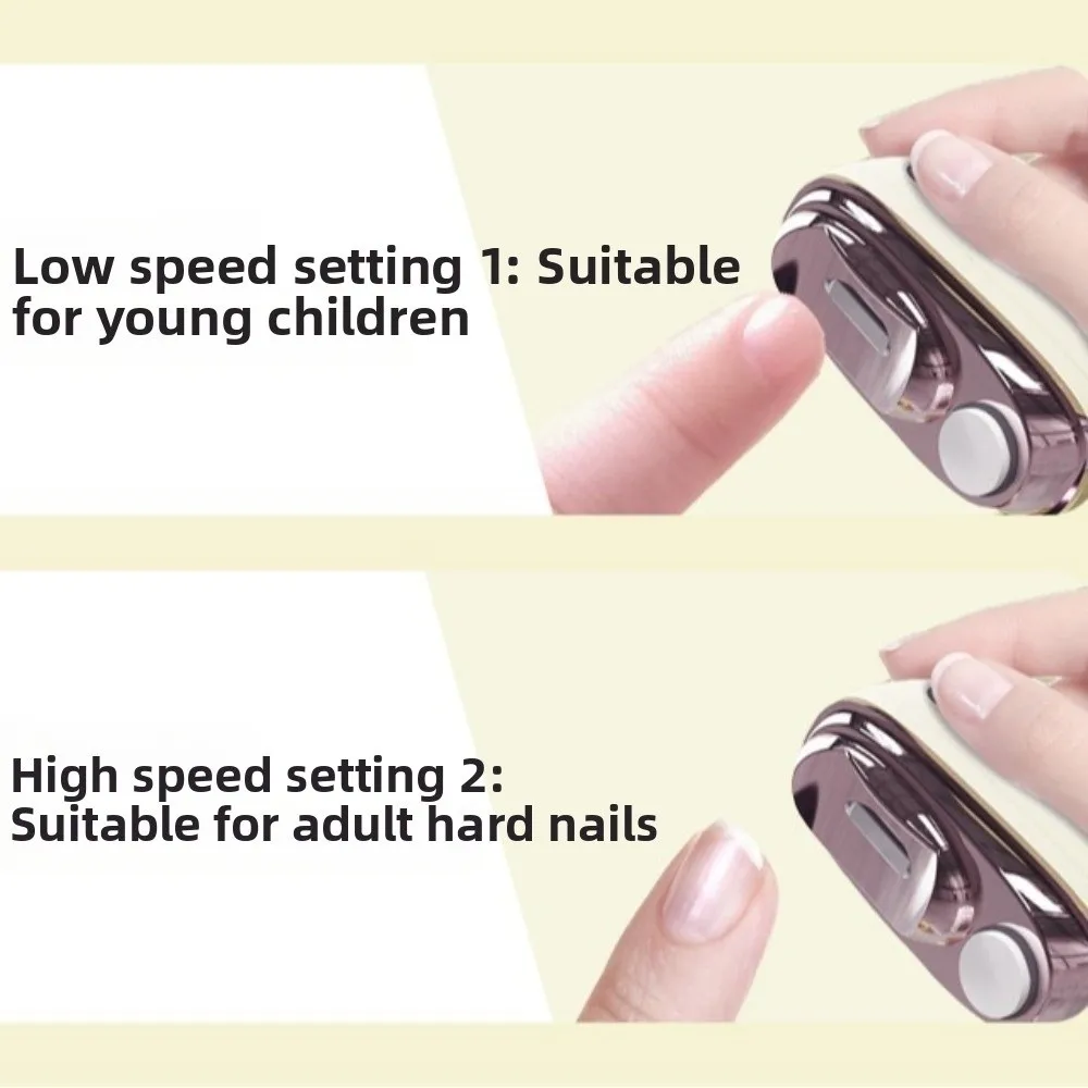Rechargeable Electric Nail Clipper Adjustable 2-Speed Toenail Cutter Multifunctional Professional Automatic Nail File