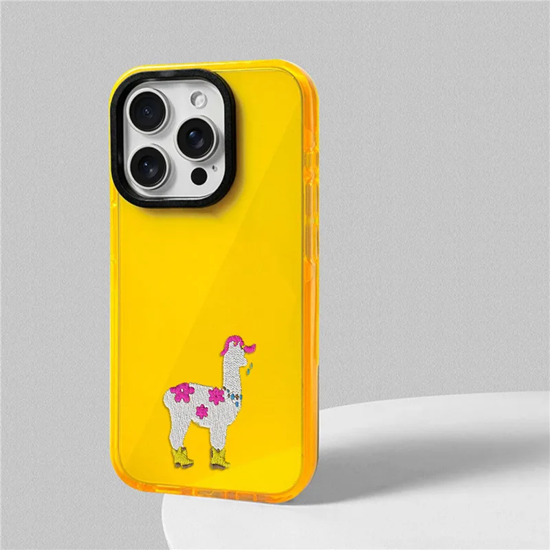 Knitting Alpaca Phone Case For iphone 17 16 15 14 13 12 11 Pro Max Plus Air Soft TPU Shockproof Back Cover