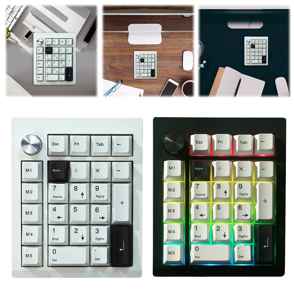 

Цифровая клавиатура 2,4 ГГц/BT5.0/Type-C, проводная, 26-клавишная клавиатура для входа данных, RGB-подсветка, с возможностью горячей замены для ноутбука, Windows Linux