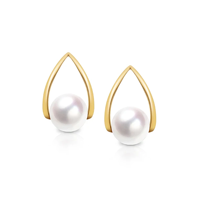 Women 2024 Famous Designer Jewelry High Quality 18K solid gold real diamond saltwater Akoya Pearl Earring