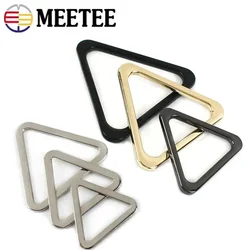 5/10Pcs Meetee 20-40mm Triangle Metal Ring Buckles Bag Strap Dog Collar Webbing Clasps Clothes Belt Hooks Hardware Accessories