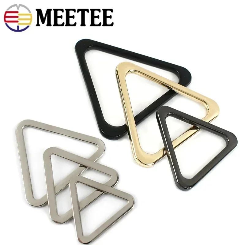 5/10Pcs Meetee 20-40mm Triangle Metal Ring Buckles Bag Strap Dog Collar Webbing Clasps Clothes Belt Hooks Hardware Accessories
