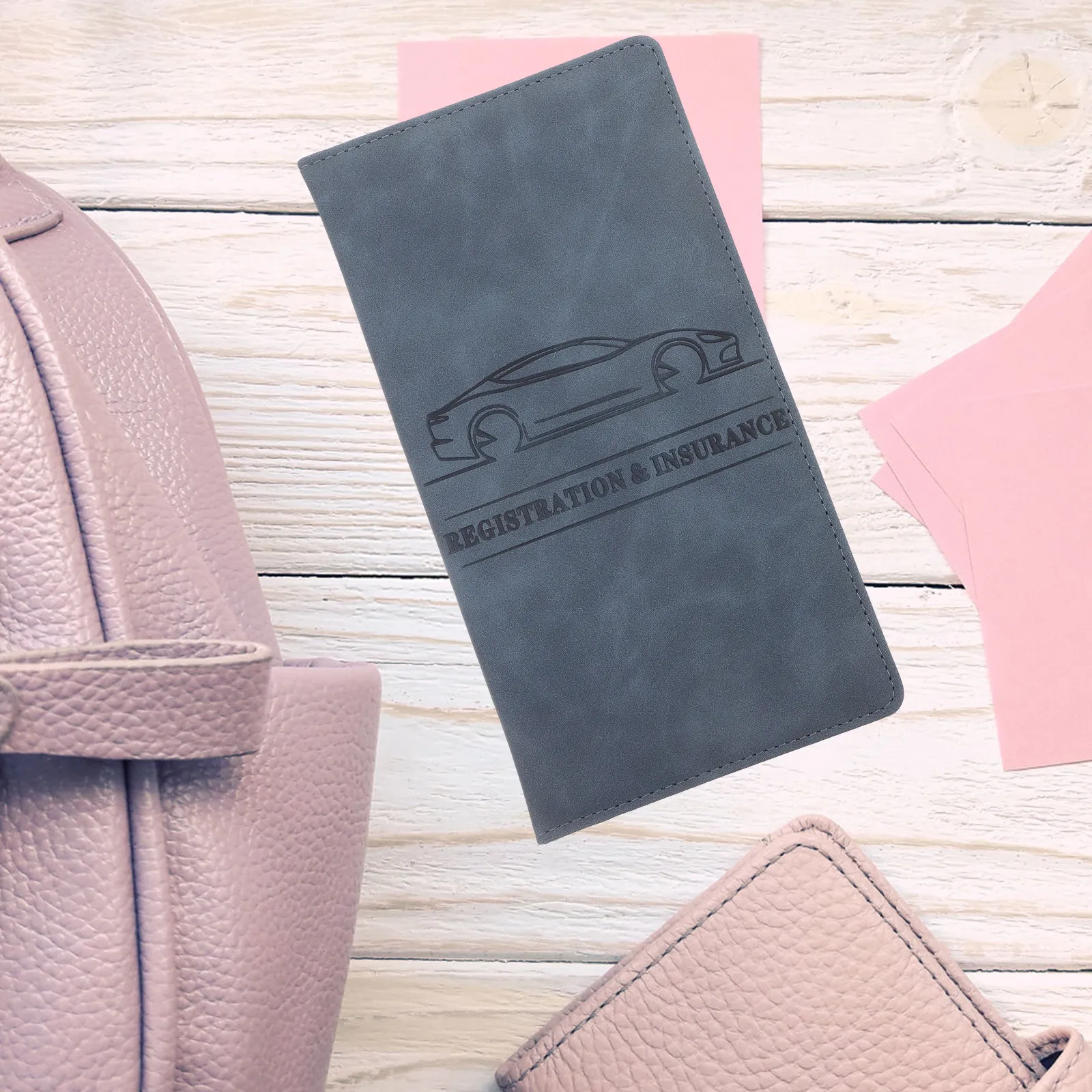 PU Driving License Sleeve Wallet for Car Registration Insurance Cards Id Credit Card Holder Lightweight