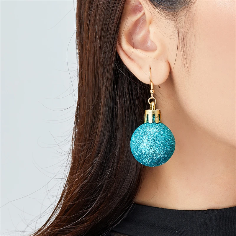 Frohe Weihnachten Bunte Glühbirnen-Kugel-Ohrringe für Frauen Luxuriöse Kreative Ohrringe Neujahrsparty-Schmuck – Detail 20