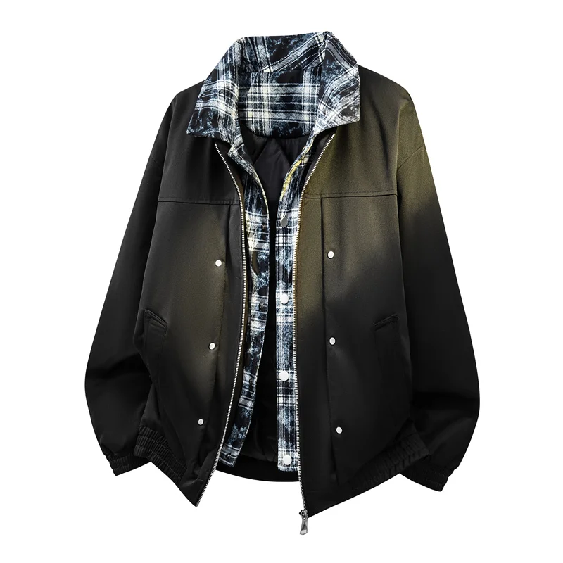 Winter New Men's Outdoor Casual Fashion Trend Comfortable Padded Jacket Fake Two-piece Cold Proof Warm Cotton Warm Jacket