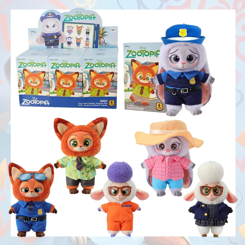

New Genuine Zootopia Vinyl Series Blind Box Cute Cartoon Character Vinyl Plush Bag Pendant Toy Doll Mystery Box Trendy Toys Gift