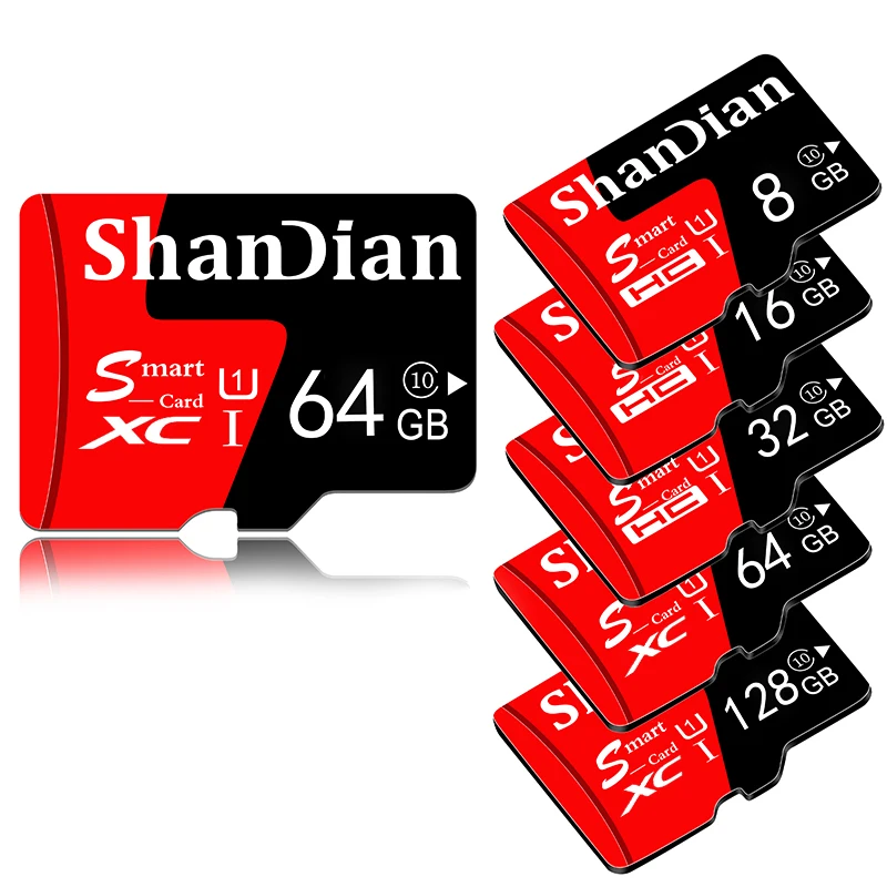 SHANDIAN Mini SD Card 8GB 16GB Class 6 Real Capacity 32GB Memory SD Card High Speed Smast SD Card TF card External Storage