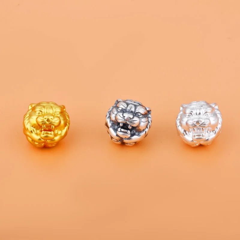 

Серебряная бусина для ног, 3D жесткая серебряная тигровая бусина, животное 99, серебряный браслет из бисера, браслет, серебряные аксессуары