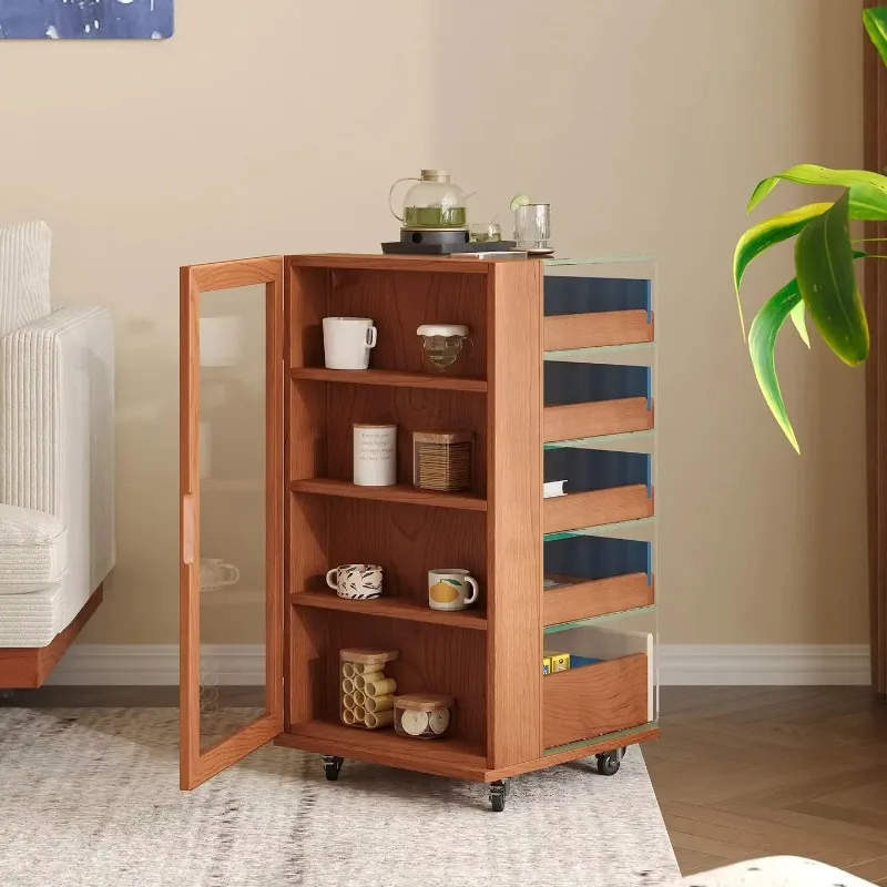 d1 glass square edge storage integrated multi-layer cabinet removable storage tea table