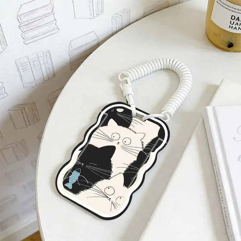 Card Protection Cover for Student Bus/Meal Card Protection Case Stretchable Spring Cord Photo Protector Kpop Photocard Holder
