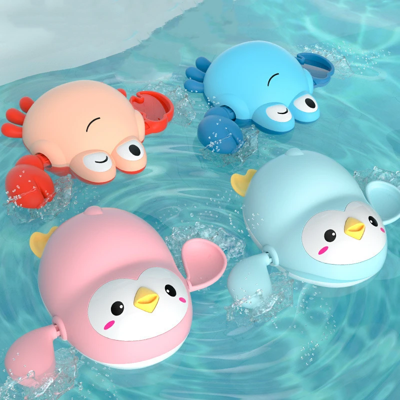 Summer children\'s bath toys clockwork doll swimming and playing with water baby bath cute funny bathroom bathtub animal toys