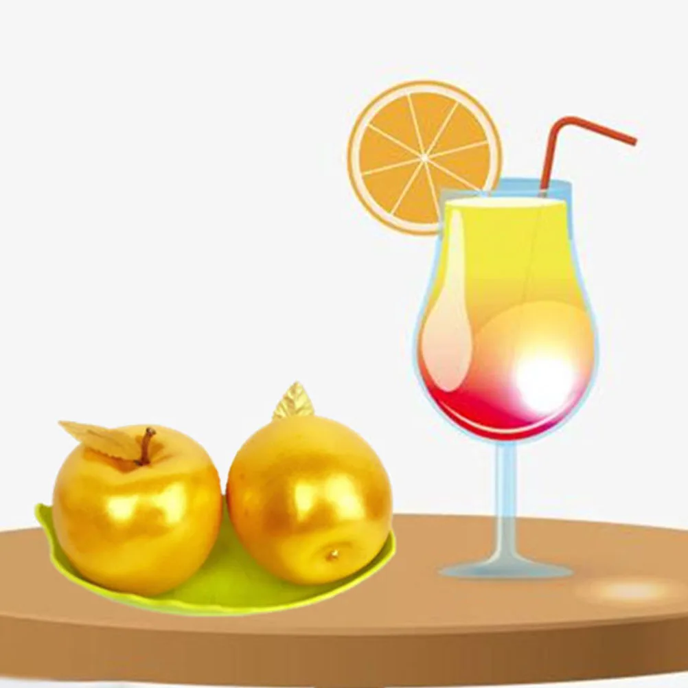 

4 Pcs Realistic Gold Decor Simulation Fruit Model Fake Adornment for Home Party Photography Props Shop Decoration Stage