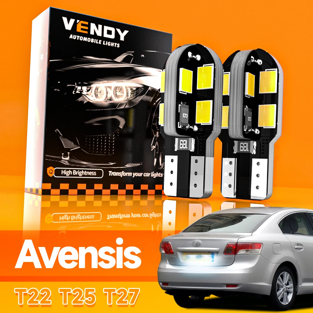 2 uds para Toyota Avensis T22 T25 T27 1997-2018 luz LED de matrícula 2003 2009 2012 2013 2014 2015 2016 2017 accesorios Canbus