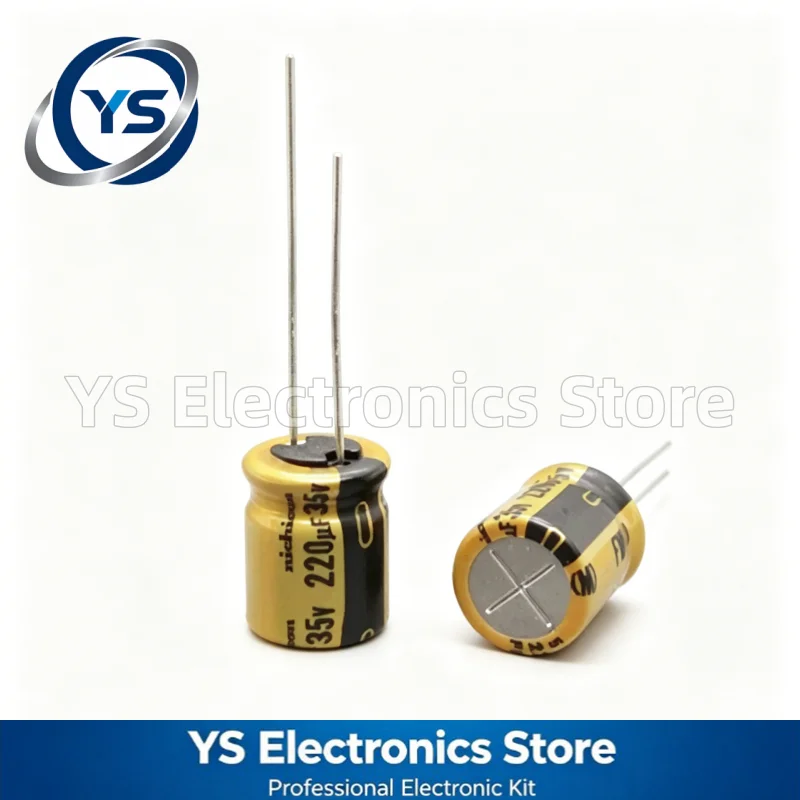10-200pcs 35V220UF NICHICON FW Series 10X12.5mm Hi-Fi Audio Electrolytic Capacitor UFW1V221MPD 220UF35V 35V 220UF Original NEW