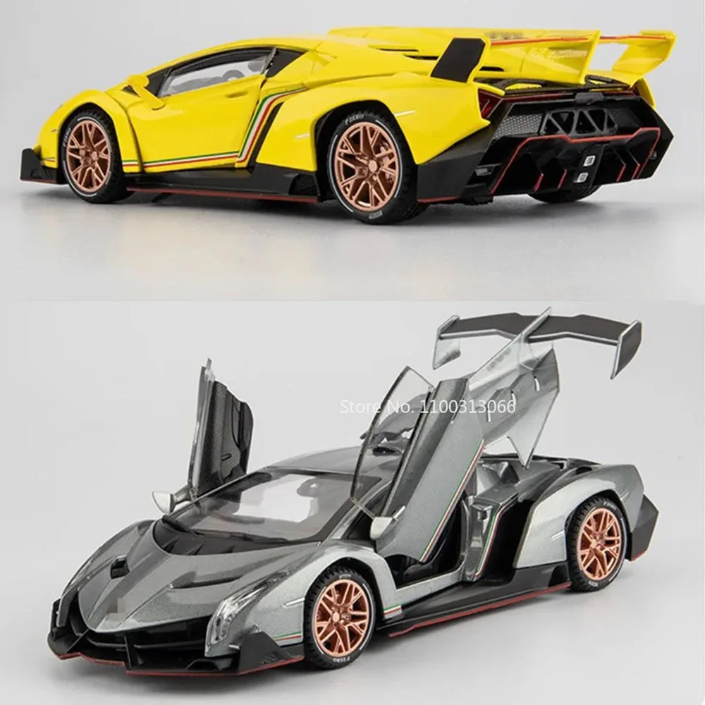 

1:22 Veneno SL63 Alloy Models Cars Diecast Toys Rubber Tires Sports Car Wheel Pull Back Vehicles Kids Festival Collection Gifts