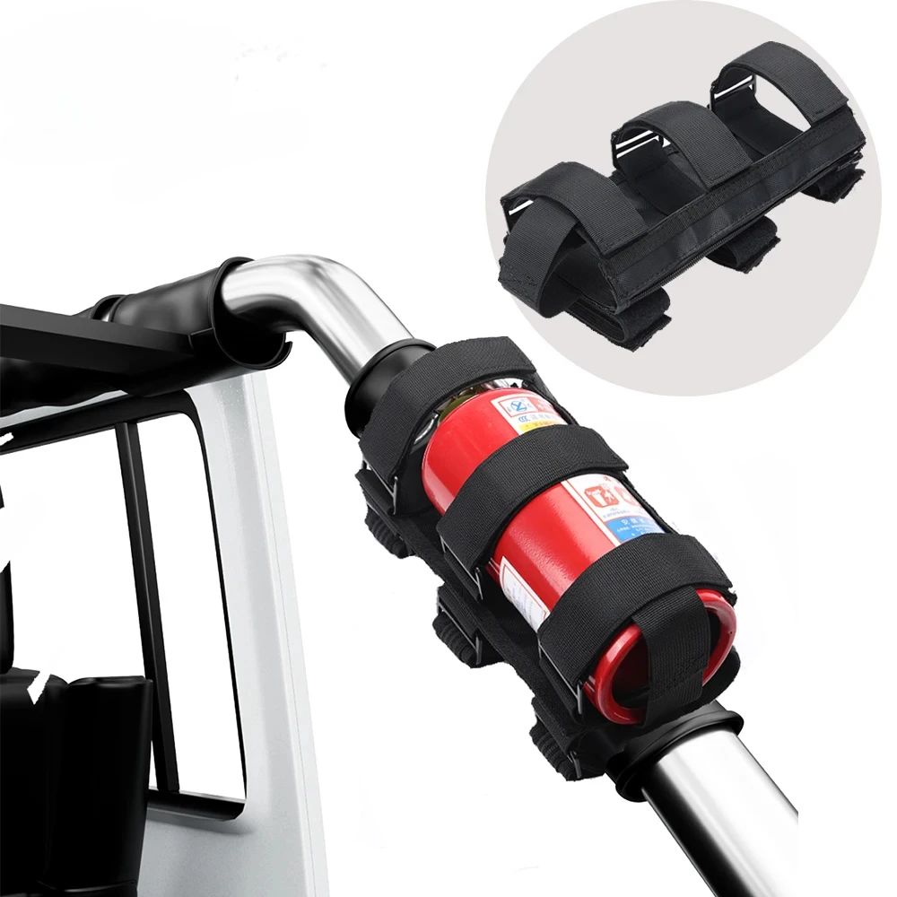 ipper Fire Extinguisher Holder Compatible with Wrangler JK JL JLU YJ & Gladiator JT & Bronco with QMPARTS Adjustable Roll Bar