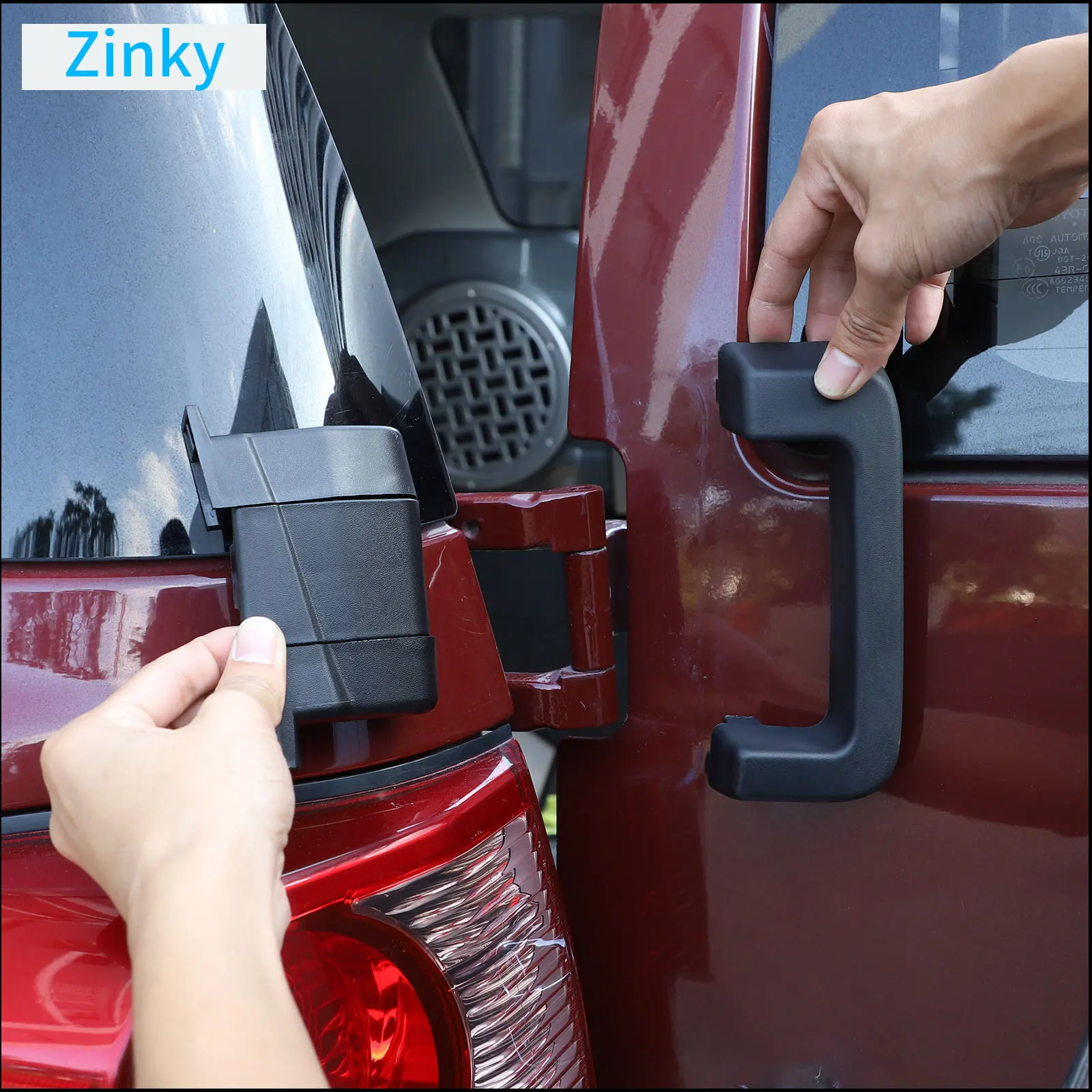 

Zinky ABS Black Car Tailgate Hinge Decorative Cover for Toyota FJ Cruiser 2007-2021 Exterior Modification Accessories 4 Pcs