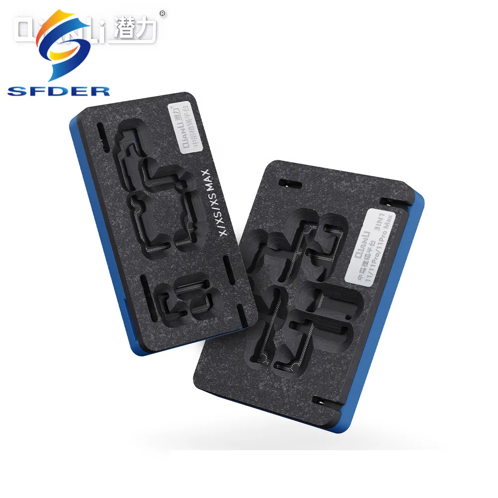 Qianli BGA Stencil Reballing Planting Tin Platform For IPhone X XS 11 11Pro Max 12 13 14 series Motherboard Middle Layer Fixture