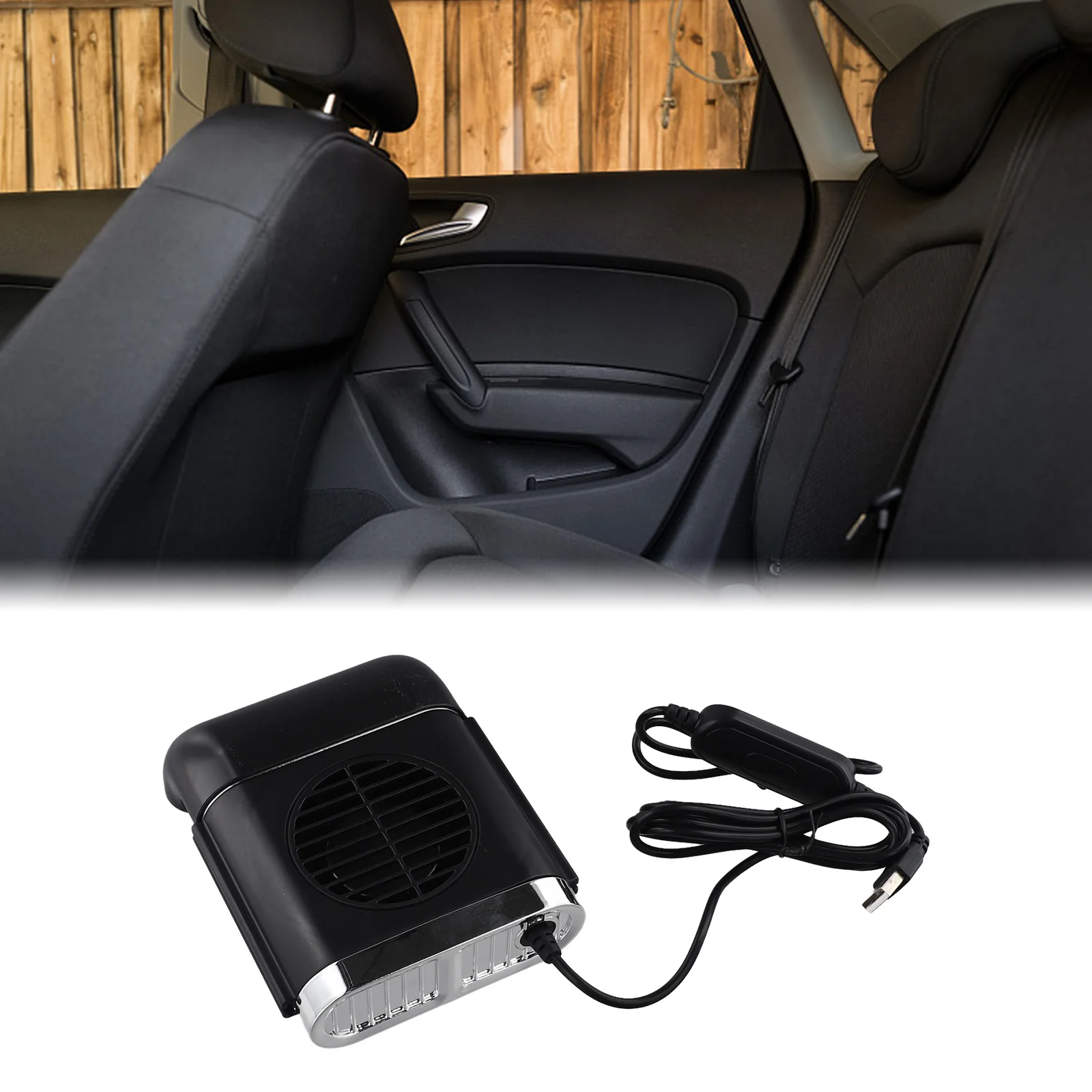 MAX 1A USB Car Back For Seat Fan Brushless Motor High Silent Fan Space Saving Installation Adjustable Wind Speeds